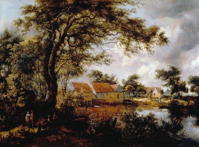 Waldlandschaft mit Wassermühle von Meindert Hobbema
